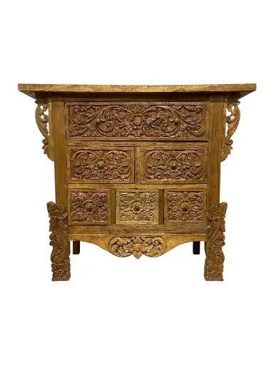 [2026-03-24-0073-A] Console sculptée - 6 tiroirs - 106 x 120 x 50 cm