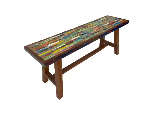 [2026-03-24-0089-A] Banc marqueté - 50 x 130 x 35 cm