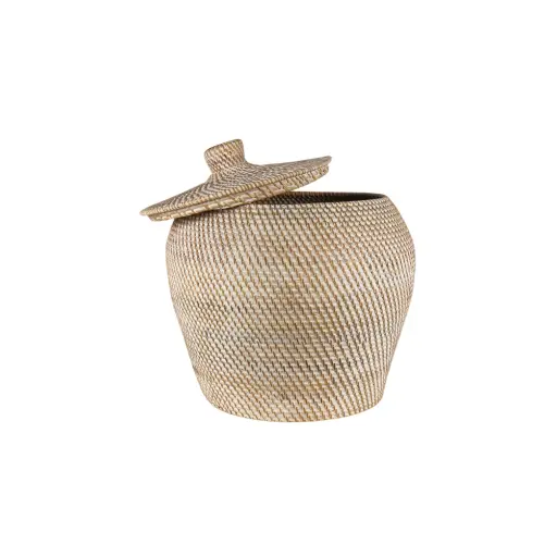 [2026-03-30-0021-A] Panier rond avec couvercle - 39 x 36 x 36 cm