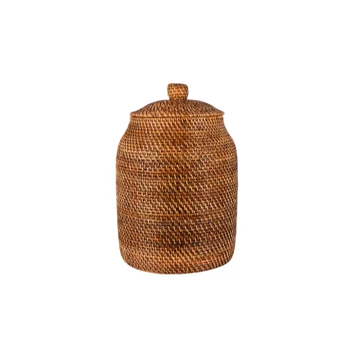[2026-03-30-0026-A] Panier rond avec couvercle - 45 x 29 x 29 cm