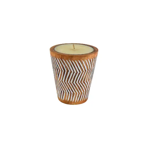 [2026-04-27-0013-A] Bougie Sculptée (Medium) - Natural - 17 x 15 x 15 cm