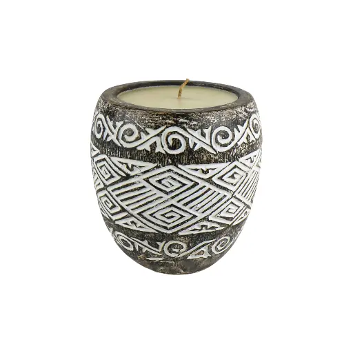 [2026-04-27-0023-A] Bougie Sculptée (Large) - Black Wash - 23 x 22 x 22 cm