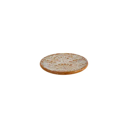 [2026-04-27-0026-A] Plat Décoratif Sculpté (Small) - White Wash - 6 x 30 x 30 cm
