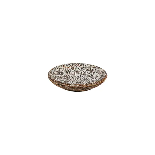 [2026-04-27-0034-A] Plat Décoratif Sculpté (Small) - Natural Burn - 6 x 30 x 30 cm