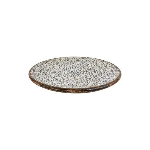 [2026-04-27-0038-A] Plat Décoratif Sculpté (Medium) - Natural Burn - 9 x 50 x 50 cm