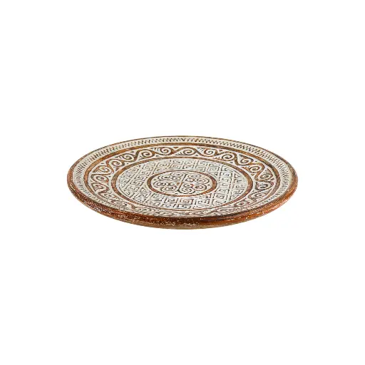 [2026-04-27-0039-A] Plat Décoratif Sculpté (Medium) - Natural Burn - 9 x 50 x 50 cm