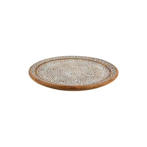 [2026-04-27-0041-A] Plat Décoratif Sculpté (Medium) - Natural - 9 x 50 x 50 cm