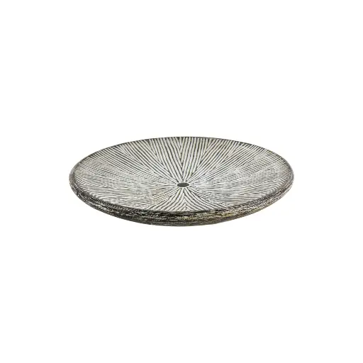 [2026-04-27-0045-A] Plat Décoratif Sculpté (Medium) - Black Wash - 9 x 50 x 50 cm
