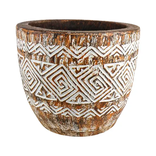 [2026-04-27-0066-A] Cache-pot Sculpté - Natural Burn - 30 x [25;35] x [25;35] cm