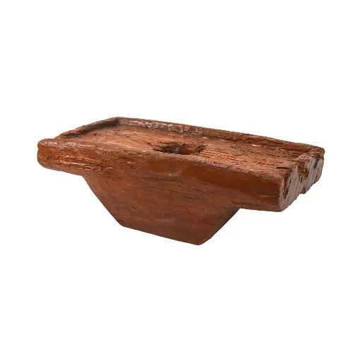[2026-05-07-0094-A] Lumpang - Mortier à riz traditionnel en teck - 34 x 96 x 48 cm