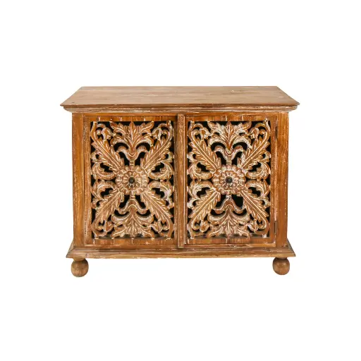 [2026-05-07-0102-A] Commode sculptée - 2 portes - 80 x 100 x 45,5 cm