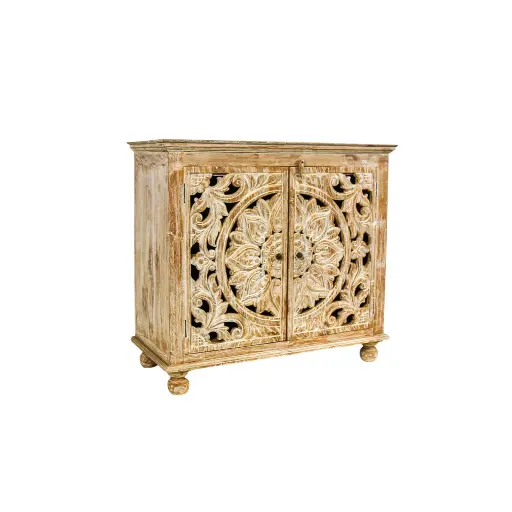 [2026-09-24-0006-A] Commode Sculptée - 2 portes - 90 x 101 x 45 cm
