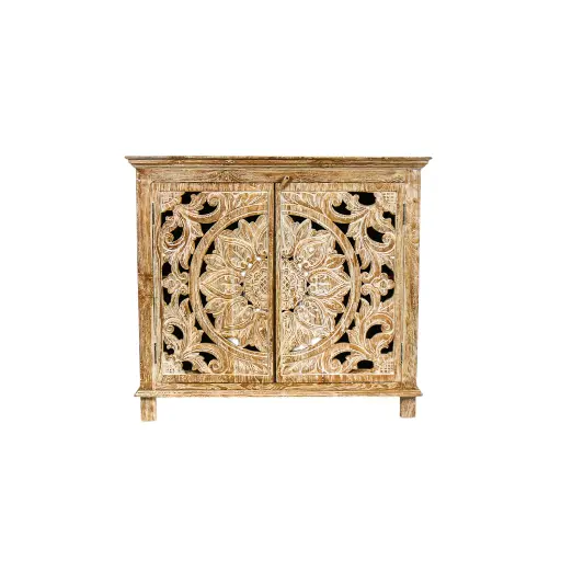 [2026-09-24-0007-A] Commode Sculptée - 2 portes - 90 x 101 x 45 cm