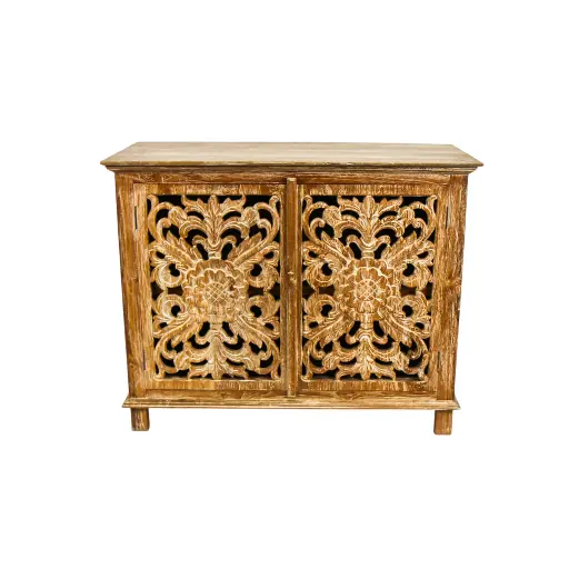 [2026-09-24-0014-A] Commode Sculptée - 2 portes - 81 x 101 x 45 cm