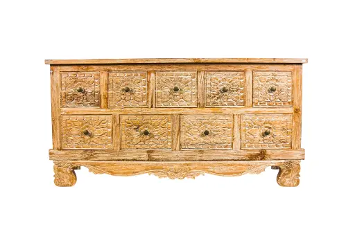 [2026-09-24-0018-A] Buffet Sculptée - 9 tiroirs - 80 x 160 x 46 cm