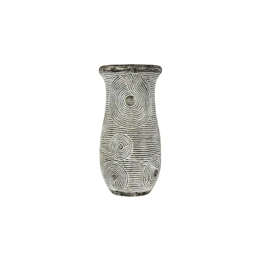 [2026-09-30-0057-A] Vase Sculpté - Black Wash - 50 x 25 x 25 cm