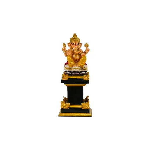 [2026-09-30-0079-A] Statue - Ganesh sur Socle - 34 x 14 x 14 cm