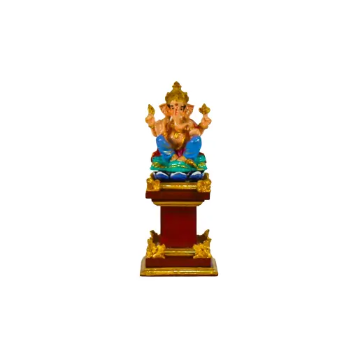 [2026-09-30-0080-A] Statue - Ganesh sur Socle - 34 x 14 x 14 cm