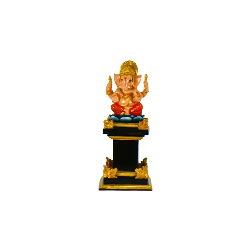 [2026-09-30-0083-A] Statue - Ganesh sur Socle - 33 x 14 x 14 cm