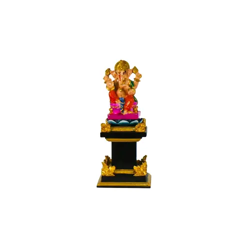 [2026-09-30-0084-A] Statue - Ganesh sur Socle - 33 x 14 x 14 cm