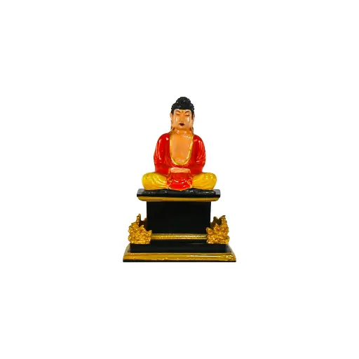 [2026-09-30-0085-A] Statue - Buddha sur Socle - 29 x 20 x 12 cm