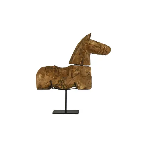 [2026-09-30-0093-A] Cheval sur Socle - 34 x 32 x 10 cm