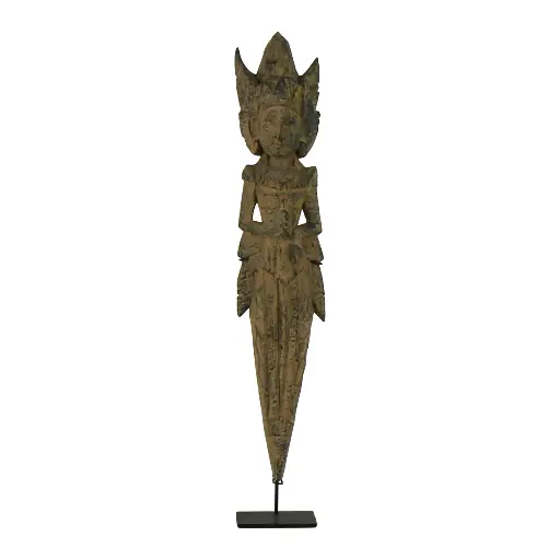 [2026-09-30-0103-A] Statue - Danceur Balinais sur Socle - 58 x 11 x 7 cm