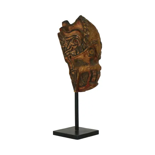 [2026-09-30-0107-A] Statue - Lion Batak sur Socle - 59 x 16 x 22 cm