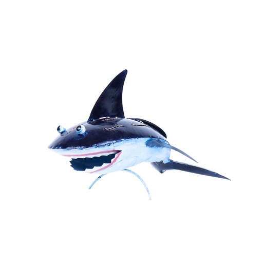 [SHARK25-C] Requin - Bleu Foncé & Blanc - 25 x 33 x 22 cm