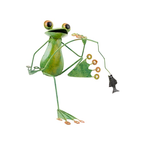 [FROG10-PECH-C] Grenouille - qui pêche - 12 x 32 x 30 cm