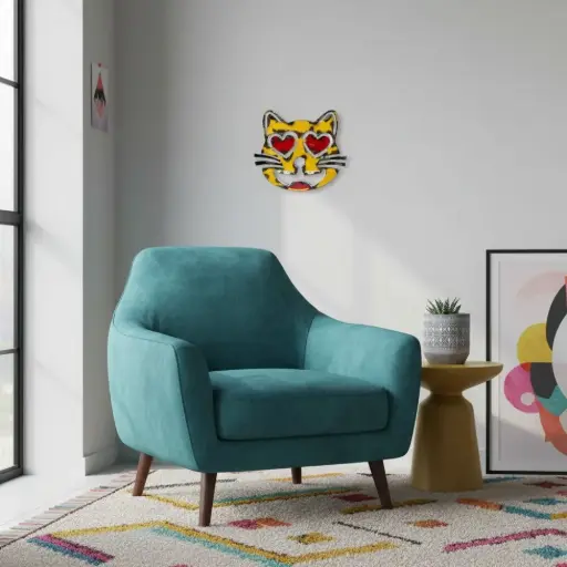 [EMO15-CATHEARTEYES-C] Emoji - 😻 - Chat souriant aux yeux en cœurs - 15 x 16,5 x 3 cm