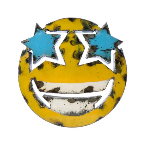 [EMO30-STAREYE-C] Emoji - 🤩 - Visage avec des étoiles à la place des yeux - 28 x 28 x 4 cm