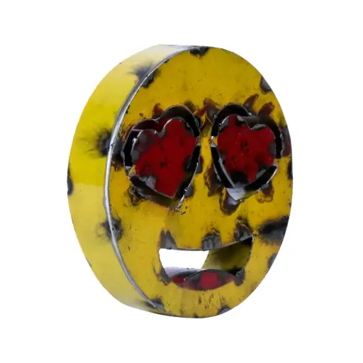 [EMO30-HEARTEYE-C] Emoji - 😍 - Visage souriant avec des yeux en forme de Cœur - 28 x 28 x 4 cm