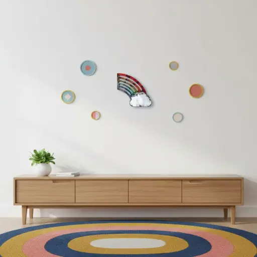 [EMO30-RAINBOW-C] Emoji - 🌈 - Arc-en-ciel - 30 x 30 x 4 cm