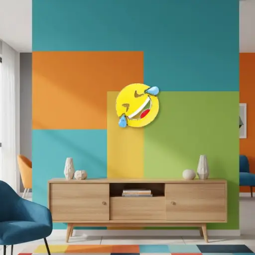 [EMOUP30-LAUGHING-C] Emoji Upcycling - 🤣 - Se rouler par terre de rire - 30 x 39 x 5 cm