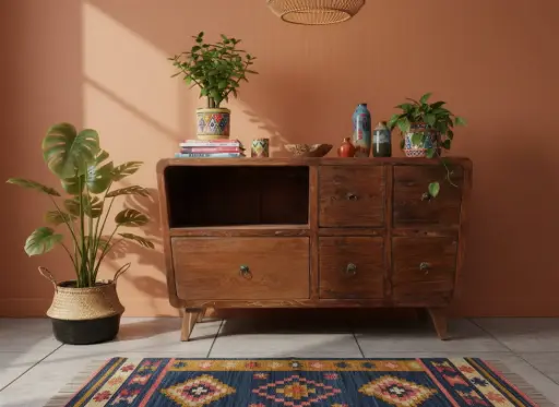 [2024-04-25-0112-A] Meuble TV - 5 tiroirs, 1 rangement - 110 x 65 x 45 cm