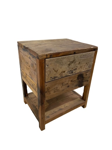 [2024-04-25-0169-A] Table de Nuit - 2 tiroirs, 1 étage - 50 x 60 x 40 cm
