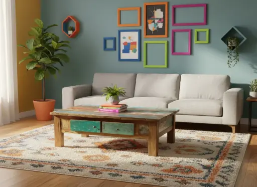 [2024-04-25-0186-A] Table Basse - 2 tiroirs - 120 x 45 x 70 cm