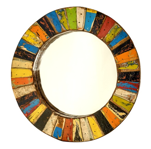 [MIRO40-C] Miroir Rond - Mix Couleur - 40 x 40 x 3,5 cm