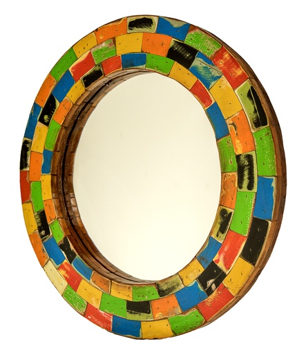 [MIRO60-C] Miroir Rond - Mix Couleur - 60 x 60 x 3,5 cm