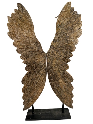 [2024-05-03-0022-A] Ailes Sculptées sur Socle - 130 x 80 x 17 cm
