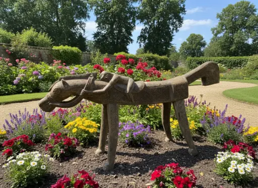 [2024-05-03-0024-A] Cheval en Bois Monté d'un Singe - 150 x 240 x 60 cm