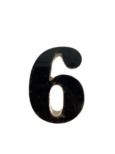 Lettre en Métal - '6' - Petite - 15 cm