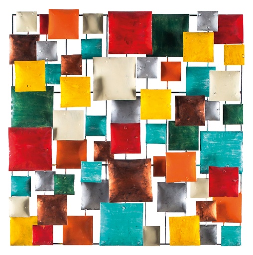 [PS70-01-C] Décoration Murale 'Pimp Carré' - Mix Couleur - 70 x 70 x 5 cm