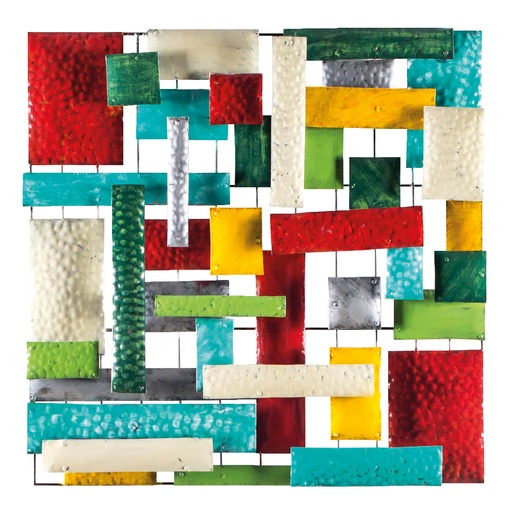 [PSR50-01-C] Décoration Murale 'Pimp Carré Rectangle' - Mix Couleur - 50 x 50 x 5 cm