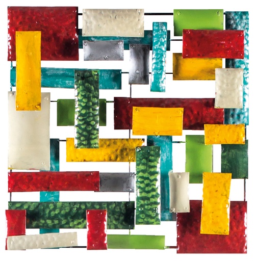 [PSR70-01-C] Décoration Murale 'Pimp Carré Rectangle' - Mix Couleur - 70 x 70 x 5 cm
