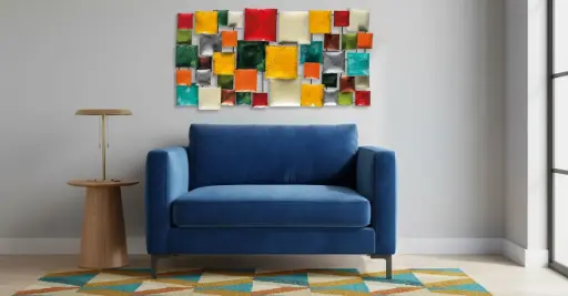 [PR80-01-C] Décoration Murale 'Pimp Rectangle' - Mix Couleur - 80 x 40 x 5 cm