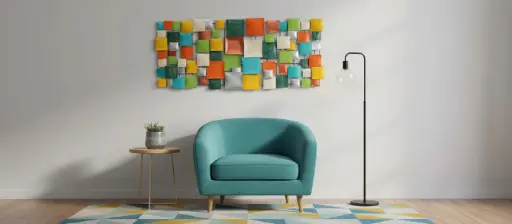 [PR120-01-C] Décoration Murale 'Pimp Rectangle' - Mix Couleur - 120 x 50 x 5 cm