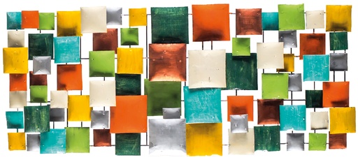 [PR120-01-C] Décoration Murale 'Pimp Rectangle' - Mix Couleur - 120 x 50 x 5 cm