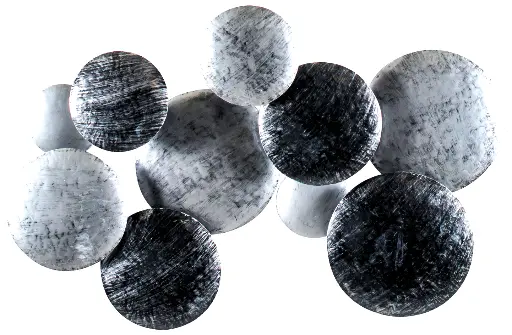 [PC100-02-C] Décoration Murale 'Pimp Cercle' - Noir & Argent - 100 x 70 x 13 cm